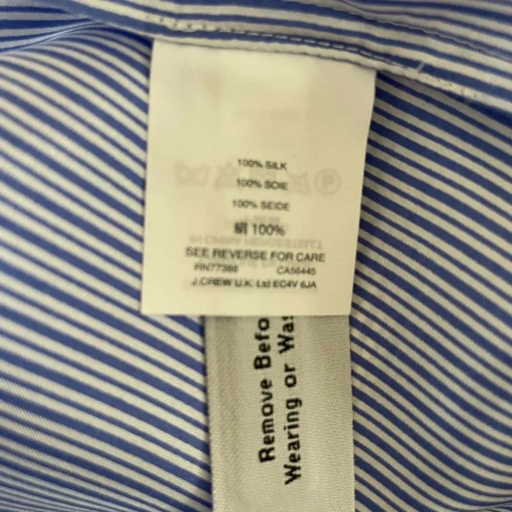 J Crew Women’s Size 6 Blue and White Striped Silk Halter Blouse - Picture 7 of 12